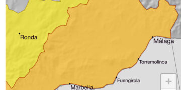 La Aemet eleva a naranja la alerta por lluvias en Málaga por el impacto de la borrasca ‘Francis’