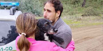 Agentes del INFOCA rescatan a Boro, el perro desaparecido en Adamuz