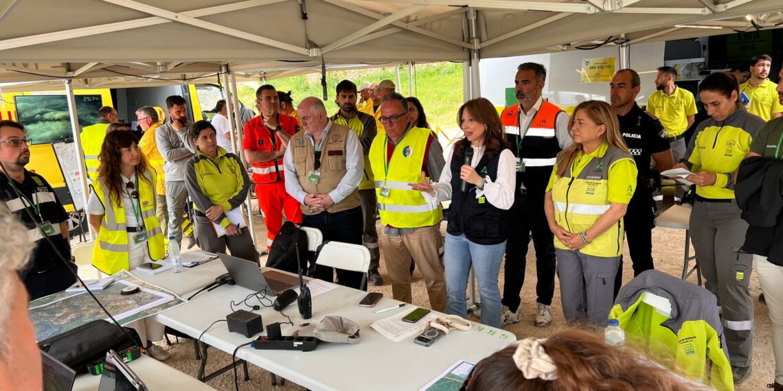 La Junta prueba la respuesta en caso de incendio forestal en un simulacro en Gaucín