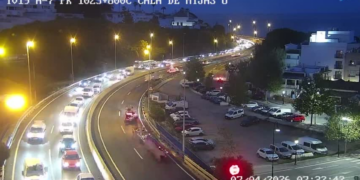 Un alcance complica la entrada a Marbella por la A-7 en Mijas a primera hora de este martes