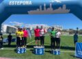 Los equipos de los IES Profesor Tomás Hormigo,  Monterroso y Puerta del Mar, ganadores del V Torneo Infantil de Atletismo
