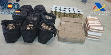 Intervenidos más de 800 kilogramos de hachís ocultos en latas de tomate en una nave industrial en Mollina