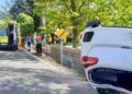 Varias personas heridas y un vehículo volcado tras un accidente en la A-367 en Ronda