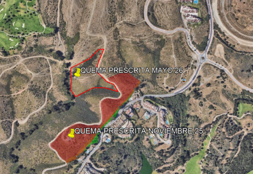 Mijas colabora con INFOCA en una nueva quema preventiva localizada en la zona alta de El Chaparral