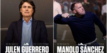 El CD Estepona renueva su ilusión: Julen Guerrero y Manolo Sánchez seguirán un año más