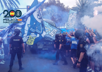 La Policía Nacional despliega cerca de un centenar de agentes en un dispositivo especial con ocasión del partido del Málaga