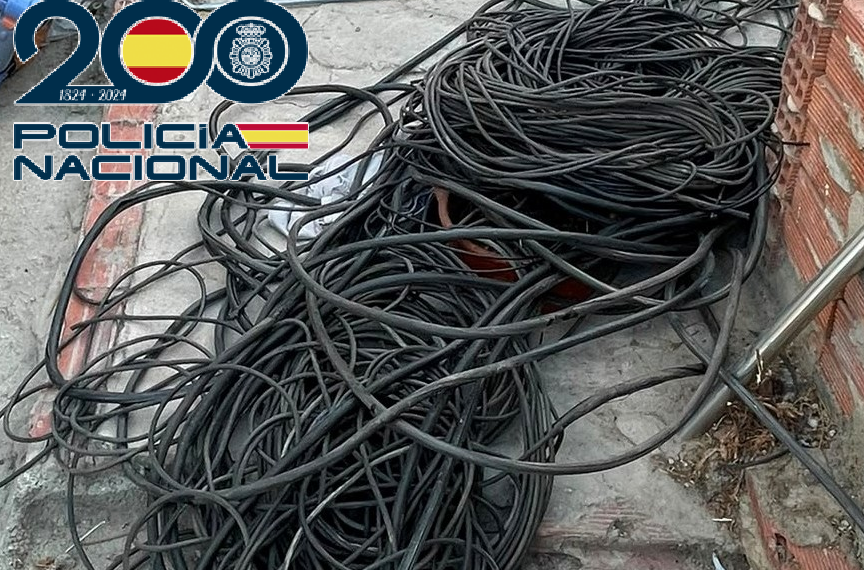 Detenidos cuatro hombres por más de una treintena de robos de cableado de cobre en Málaga
