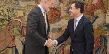Moreno, recibido en Zarzuela por Felipe VI: «Hemos hablado sobre el presente y el futuro de Andalucía»