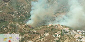 Elevan a fase de emergencia situación operativa 1 el incendio forestal registrado en Árchez