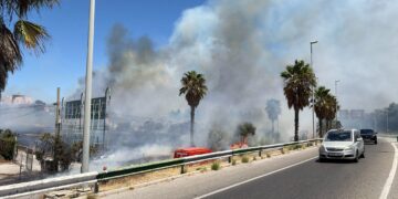 Un incendio en Estepona provoca el alejamiento preventivo de 70 personas y un corte de carril en la A-7