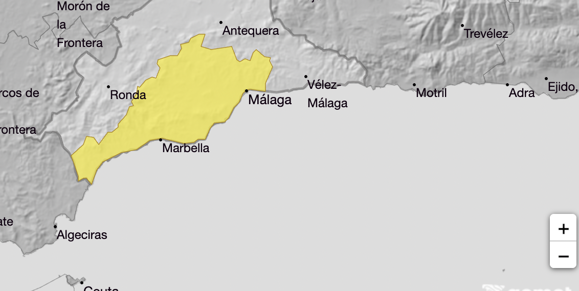 Aemet activa el aviso amarillo por calor este miércoles en la Costa del Sol