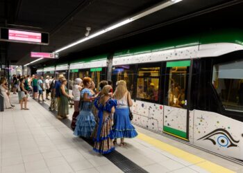 Metro de Málaga supera por primera vez los 400.000 usuarios en la Feria, un 10% más que el pasado año