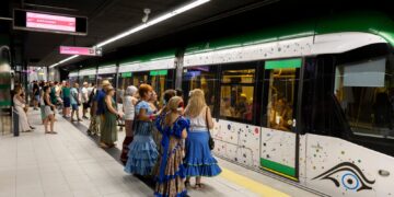 Metro de Málaga supera por primera vez los 400.000 usuarios en la Feria, un 10% más que el pasado año