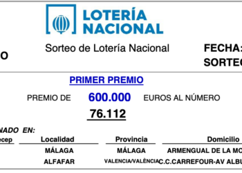 La Lotería Nacional deja un primer premio de 60.000 euros por décimo en Málaga