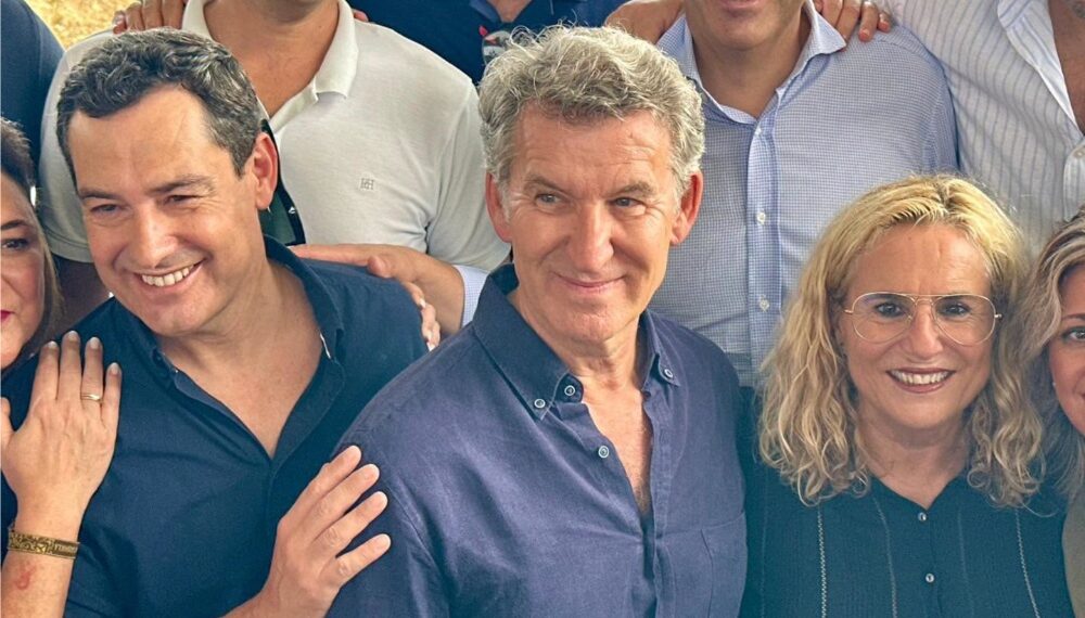 Moreno visita la provincia junto a Feijóo y carga contra Sánchez: «Con lo de Ceuta ha demostrado que no cree en España»