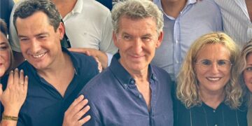 Moreno visita la provincia junto a Feijóo y carga contra Sánchez: «Con lo de Ceuta ha demostrado que no cree en España»