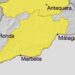 Aviso amarillo para este lunes en la Costa del Sol, Antequera y Guadalhorce por lluvias de hasta 15 litros en una hora