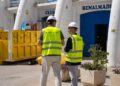 Lara visita las obras de reforma integral del Centro Náutico, que transformarán uno de los edificios clave del Puerto Deportivo