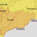 La AEMET activa el aviso naranja por lluvias en la Costa del Sol hasta las 21:59 horas